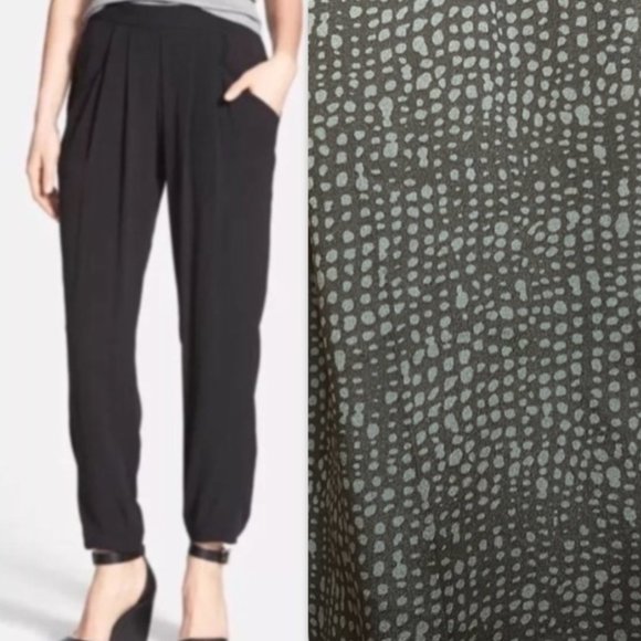 Eileen Fisher 100% Silk Georgette Pleat Pants szLP - Picture 1 of 14